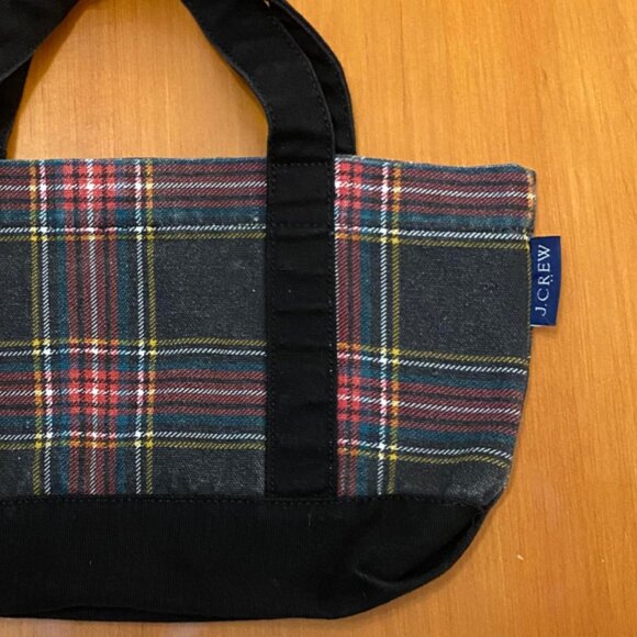 J.Crew Tartan Plaid Mini Canvas Tote - Picture 1 of 6